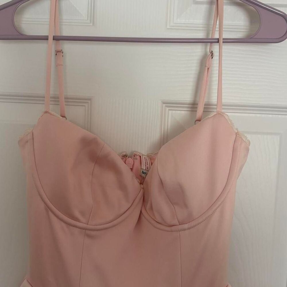 NWT House of CB Mademoiselle Pink Satin Dress with Tulle Skirt Size S Bigger Cup - Picture 2 of 8